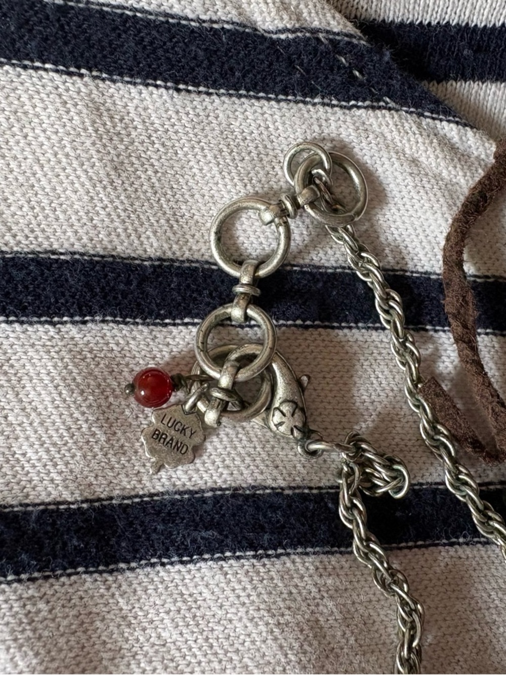 Lucky Brand Turquoise Starburst Pendant on Brown Cord - Picture 7 of 9